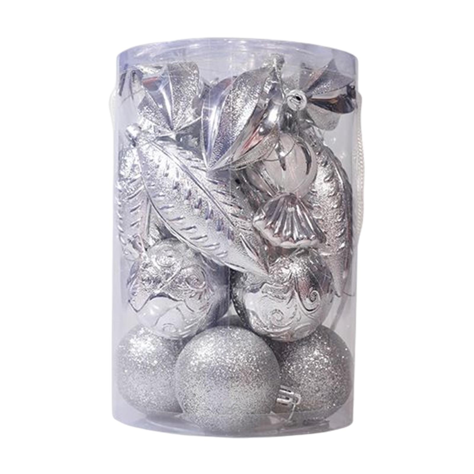 21 Pieces Christmas Balls Ornaments Baubles for Indoor Party Anniversary Silver