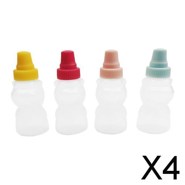 4x4 Pieces Refillable Tomato Ketchup Bottles 23ml for BBQ Sauce Olive Oil Kids