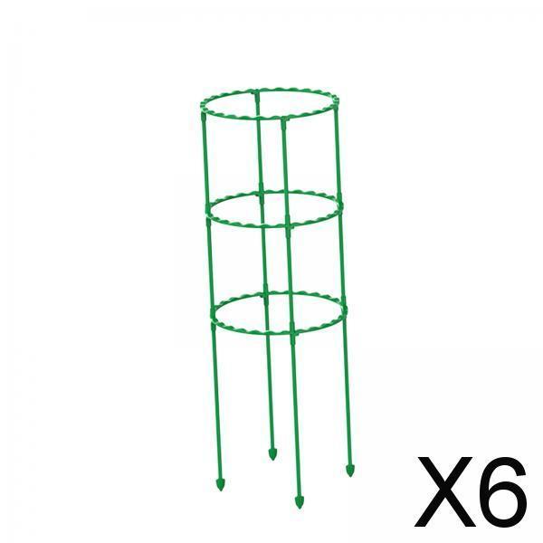 6xTomato Growing Cage Garden Plant Support Stakes for Potted Plants Vines Pots Three Layer 55cm