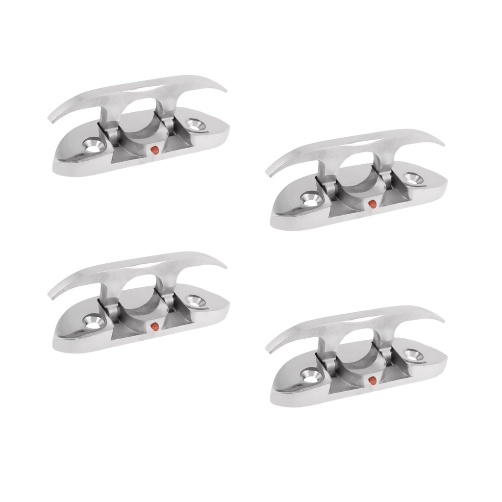 4 Pieces 316 Stainless Steel Folding Cleat Mount Marine Boat Hardware