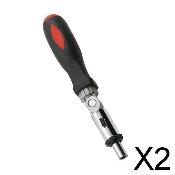 2xPortable 1/4 Inch Hex Left/Right Rotating 180 Degree Ratchet Screwdriver