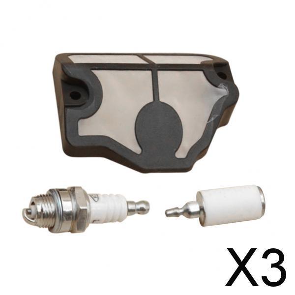 3xService Kit Air & Fuel Filter Spark Plug for HUSQVARNA 36 41 136 137 141 142