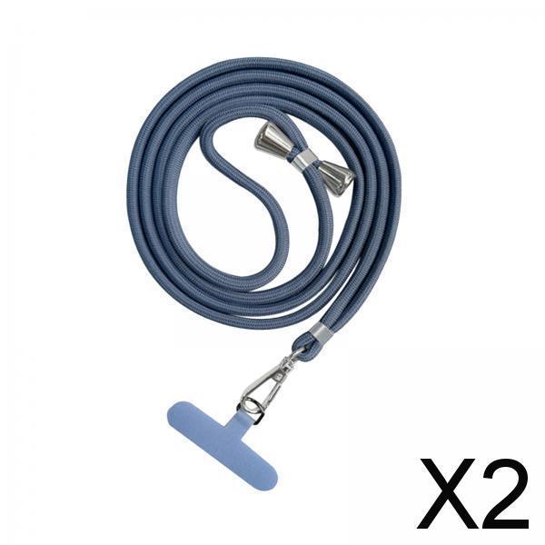 2xPhone Lanyard Crossbody Safety Tether Tab System for Hiking Climbing Cycling Gray Blue