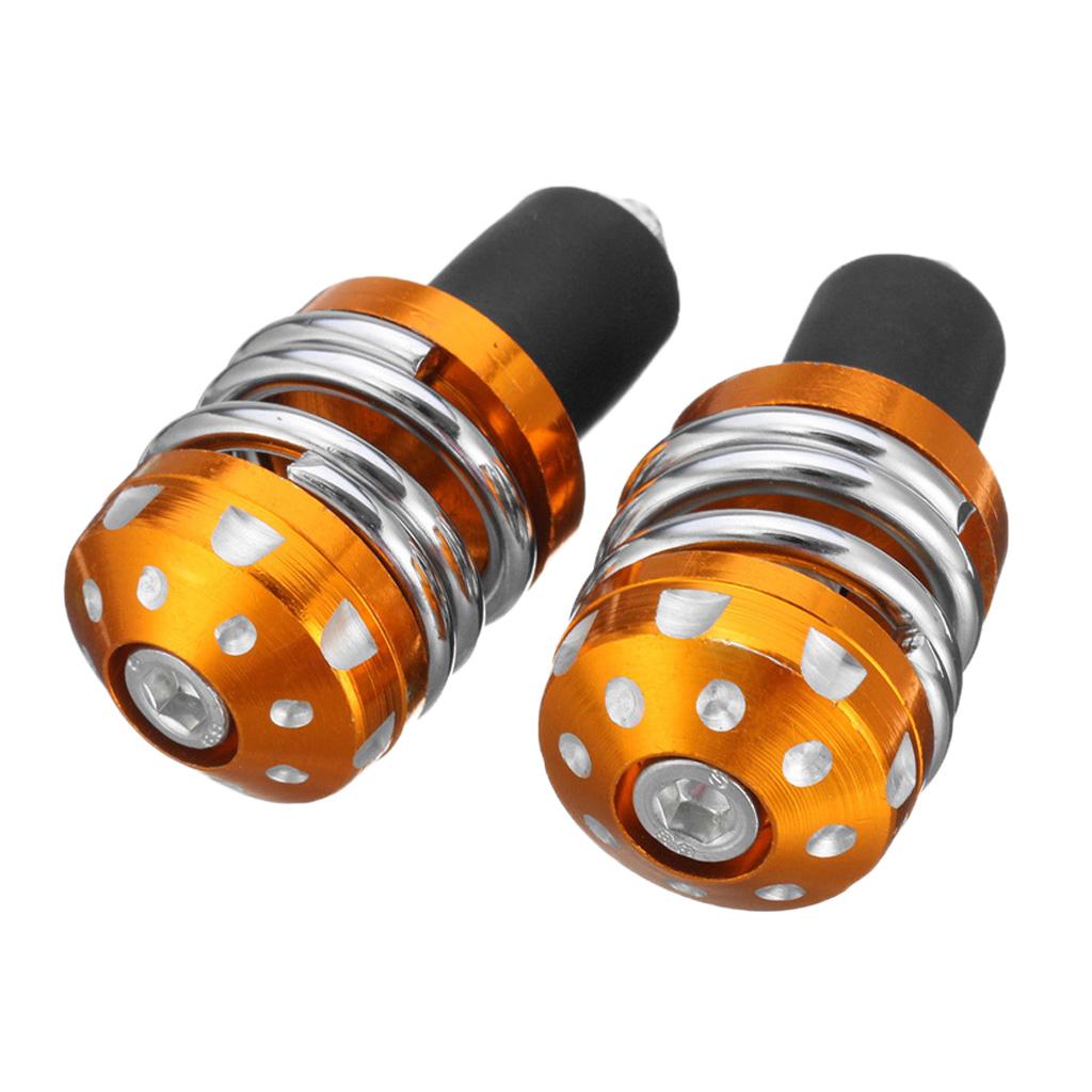 7/8 Motorcycle Anti Vibration Handle Bar End Plug Grip End Cap 22mm  Gold"