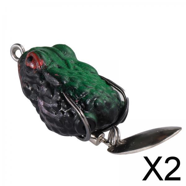 2xFrog Lure Bass Bait Metal Sequin Swimbait Float on Water Lure for Freshwater Style A