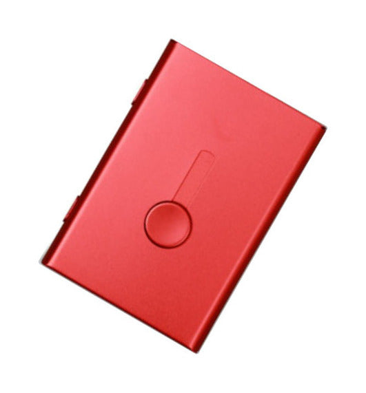 Business Card Holder Case Metal Pocket Card Holder Name Card  Red