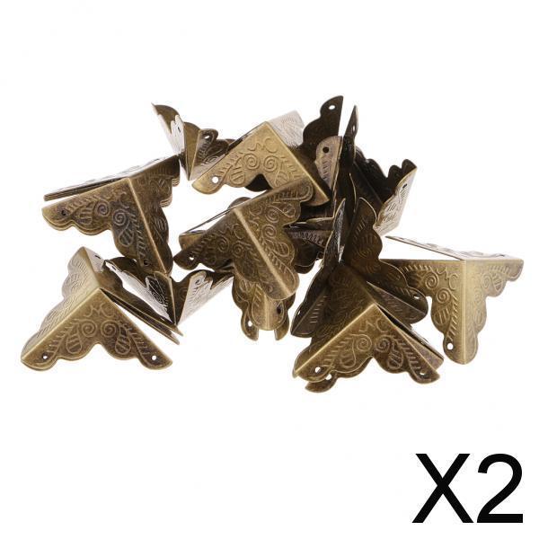 2x20 Pcs Metal Corners Antique Wooden Jewelry Gift Box Corner Protector Guard Bronze