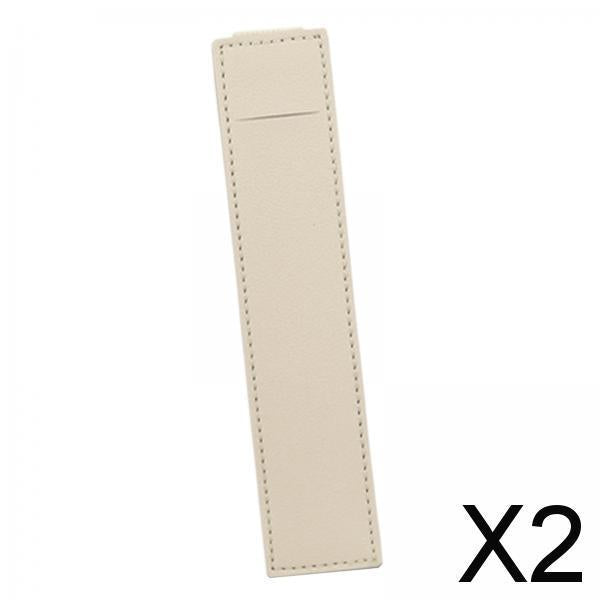 2xElastic Band Pen Holder Pen Sleeve for Hardcover Journals Planners Notebooks Beige