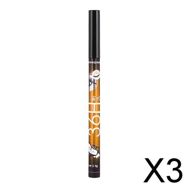 3xPrecision Liquid Eyeliner Pen Smudgeproof Waterproof Eye Liner Definer Brown