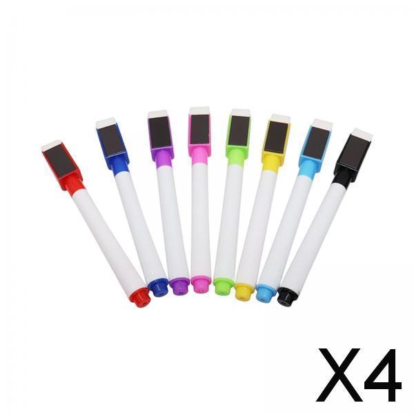 4x8Pcs Dry Wipe Pens Doodle Drawing Pen Rewritable for Office Gift Household White brush