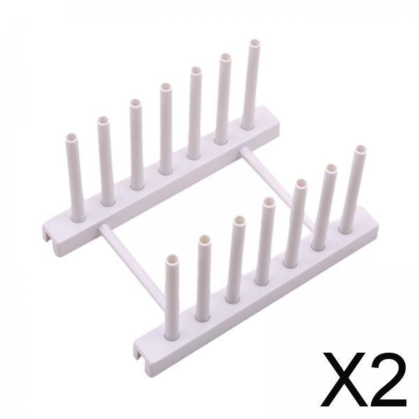2xPot Lid Holder Kitchen Drying Rack for Plate Ladle Storage Stand Rest White