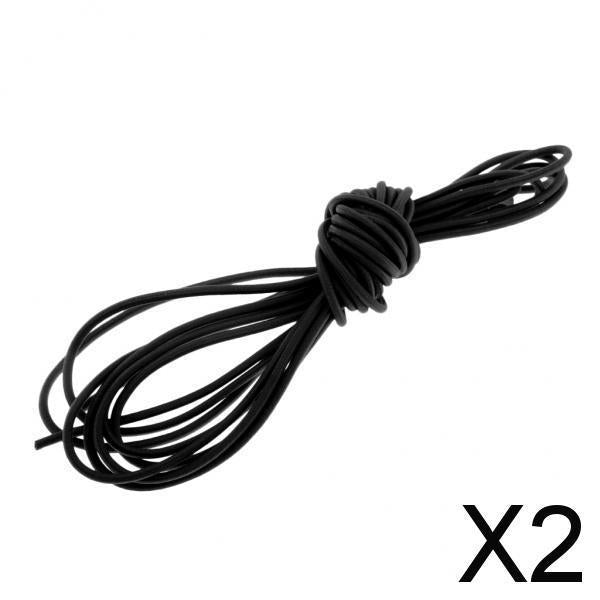 2x3mm Elastic Round Bungee Rope Shock Cord Tie Down Boats Trailers 5m Black