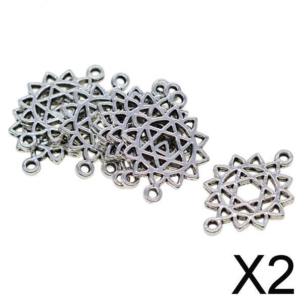 2x50x Tibetan Silver hexagram Charms pendants DIY crafts jewelry making