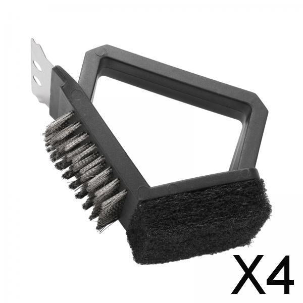 4xGrill Brush with Heat Insulation Handle Professional BBQ Grill Cleaner Brush