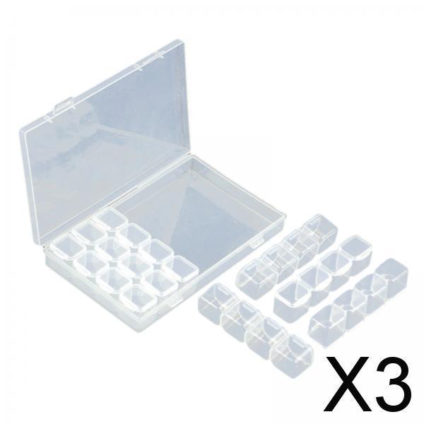 3x28 Grids Organizer Box Manicure Tool for Nail Art Jewelry Making Small Parts transparent
