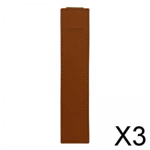 3xElastic Band Pen Holder Pen Sleeve for Hardcover Journals Planners Notebooks Brown