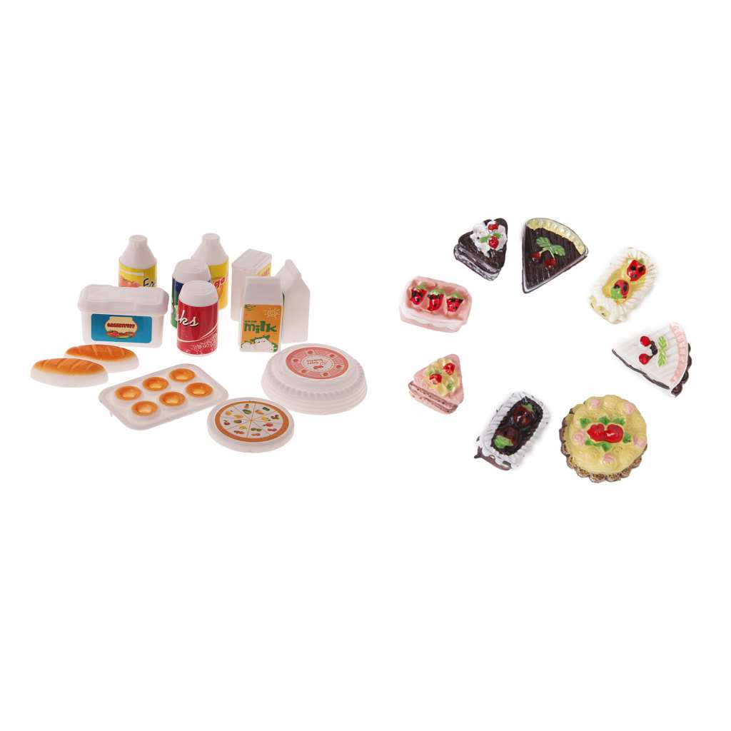20Pcs Miniature Kitchenware Cookware Cake for Barbie Dolls House Accessories