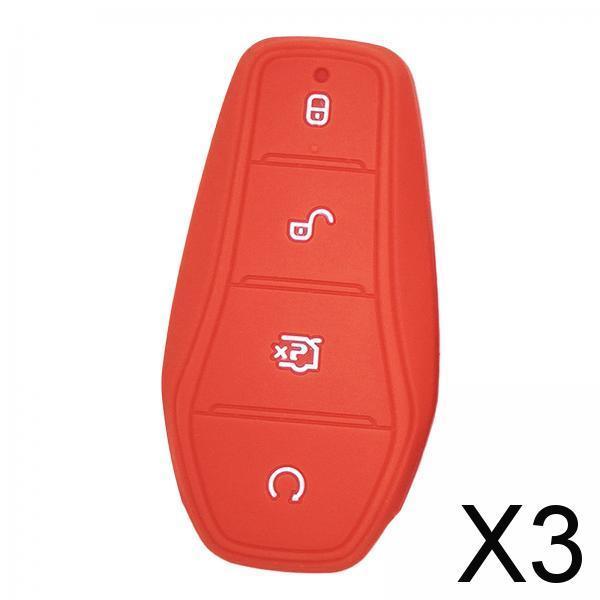 3xCar Entry Remote Control Key Fob Cover Case Protector for Byd Atto 3 Red