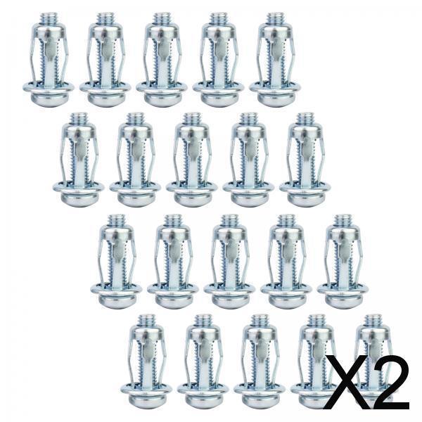 2x20 Pieces Screw Petal Tool Jack Nuts for Metal for Wall Cabinets Calligraphy 4x20mm