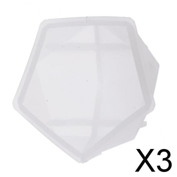 3xSilicone Mold Polygon Resin Casting Molds Jewelry Making Moulds Tool 55x44MM
