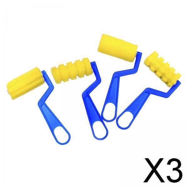 3x4x Foam Paint Brushes Roller Kid Watercolor Sponge Painting Roller Brushes