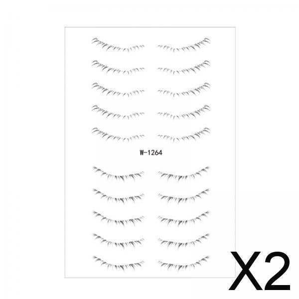 2xLower Eyelash Stickers Eyelash Template Make Up Tool for Stage Show Parties Style G