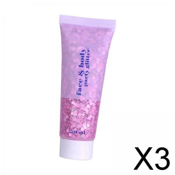 3xEye Glitter Eye Shadow Sequins Liquid Makeup for Party Decor Pink