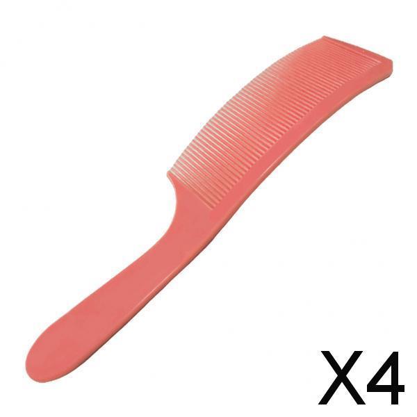 4xBarber Stylist Curved Styling Comb Flat Top Hairdressing Comb Orange