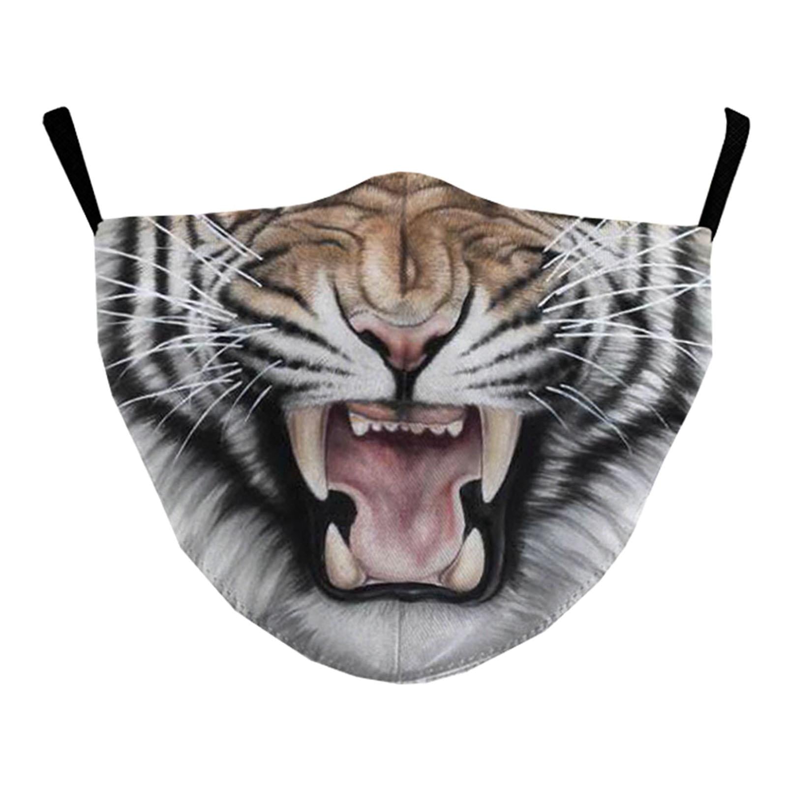 Funny Spoof Mouth Masks Adjustable Dustproof Reusable for Men Women Adults Tiger