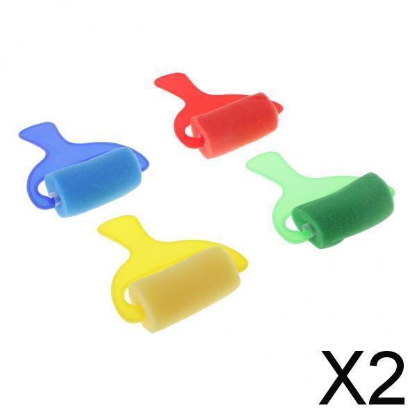 2x4Pc Foam Sponge Painting Roller Brushes for Kids Early Learning Arts Drawing