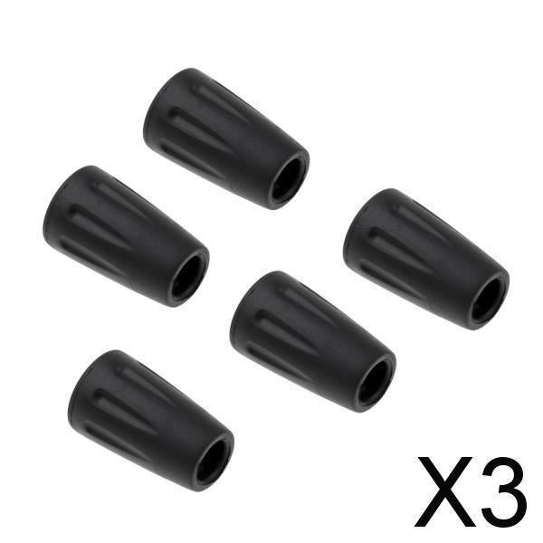 3x5pcs Trekking Pole Tips Walking Stick Cover Protector Hiking Accessories