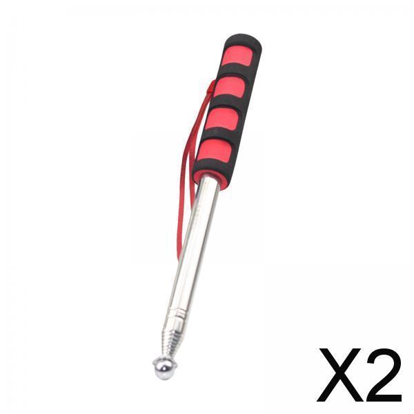 2xTour Guide Flag Pole Lightweight Stainless Steel Telescopic Banner Flag Pole Red