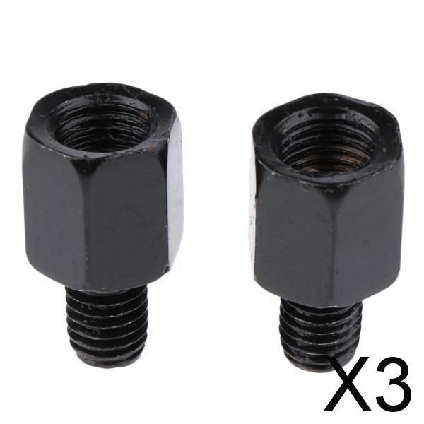 3xScooter Motorcycle Rearview Side Mirror LH 10mm - RH 8mm Adapter Black
