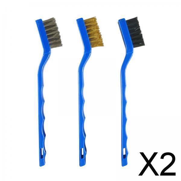 2x3 Pieces Mini Wire Cleaning Brush Set Gadgets Easy Storage for Engine