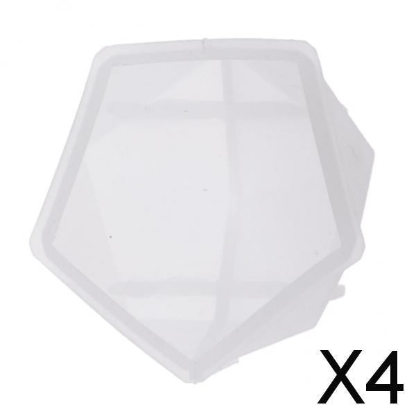 4xSilicone Mold Polygon Resin Casting Molds Jewelry Making Moulds Tool 55x44MM