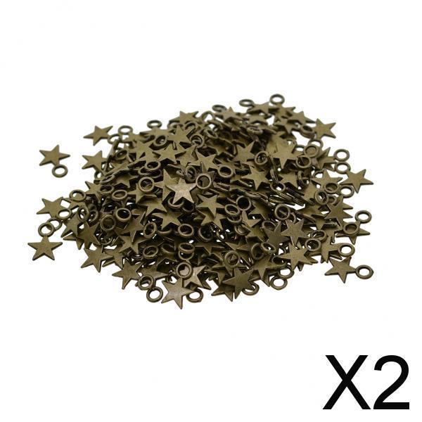 2x300 pcs small Antique Bronze Star Charms Pendant Jewelry DIY Making