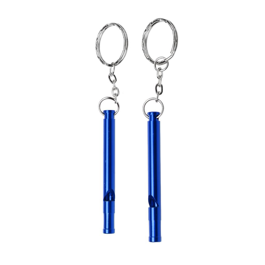2x2pcs Outdoor Survival Camping Training Emergency Safety Whistle Royal Blue