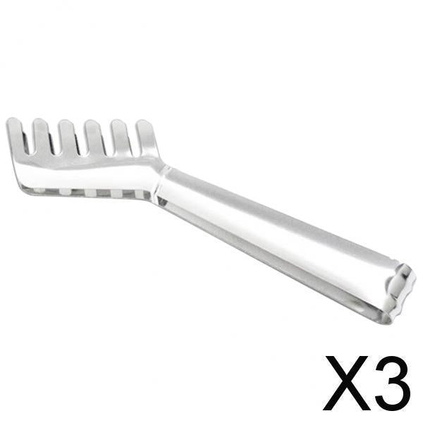 3xStainless Steel Food Clip Pasta Spaghetti Tongs Clamp BBQ Cooking Tool