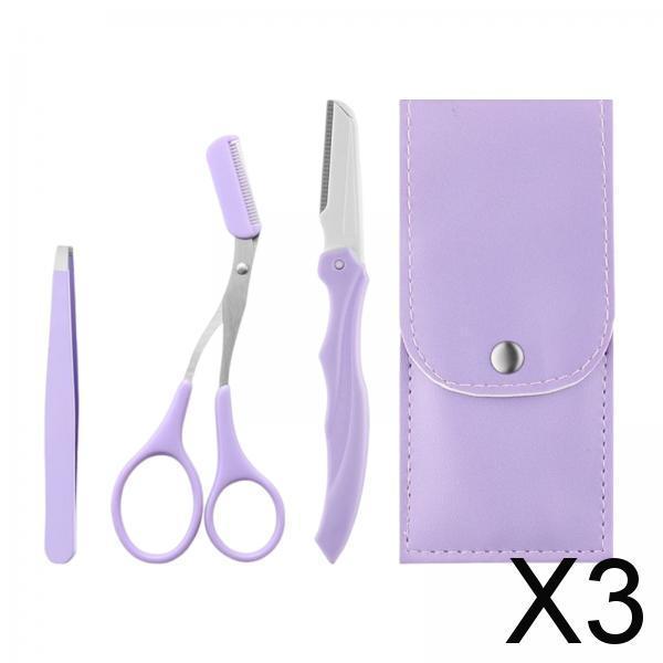 3xEyebrow Trimming Kit Eyebrow Tools Kit Stainless Steel Durable for Salon