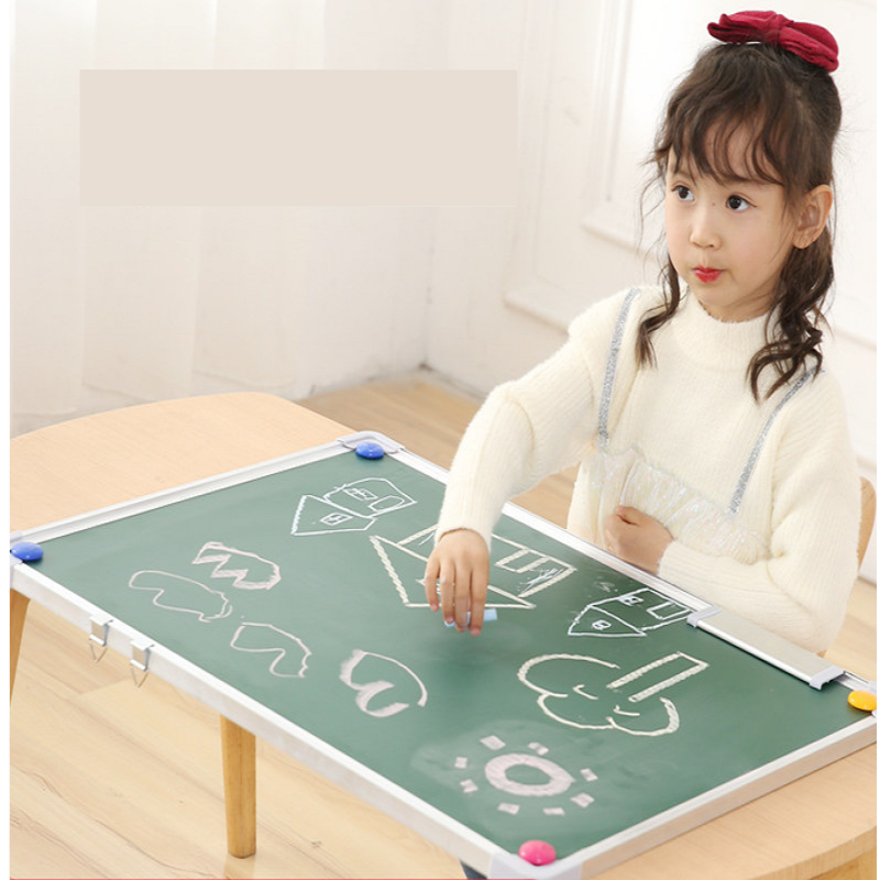 School Home Wall Mounted Hanging Chalkboard Set Chalk Eraser Magnetic Hook