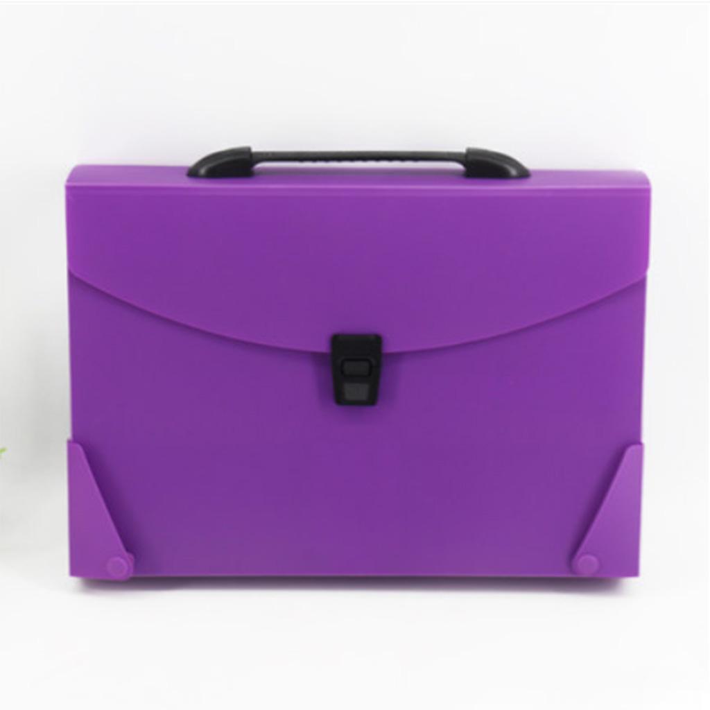 Expanding File Folder Document Storage Bag Filing Letter Organizer Purple