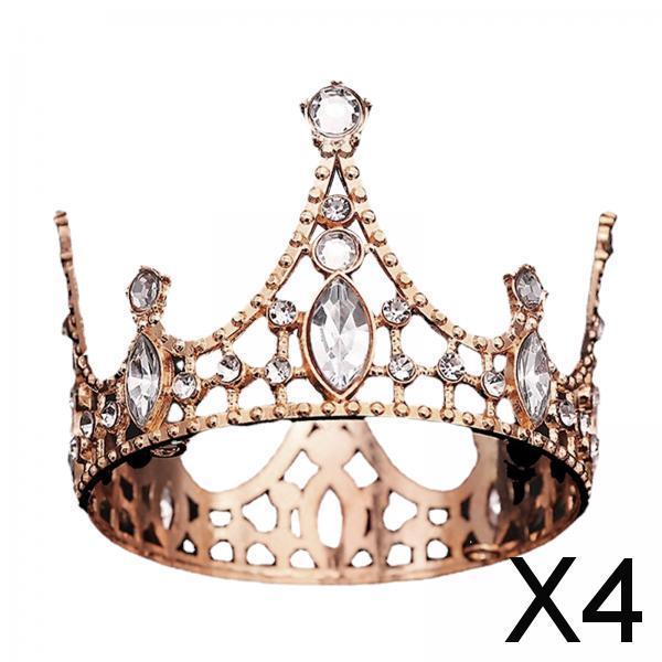 4xHairband Tiaras Modern Tiaras Headpieces for Themed Parties Wedding Birthday rose gold