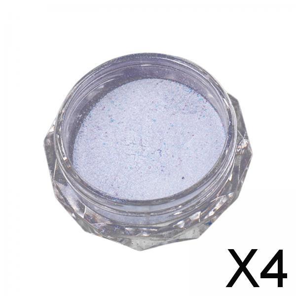4xChrome Nail Powder Iridescent Pearlescent Mirror Effect for Professionals Deep Purple