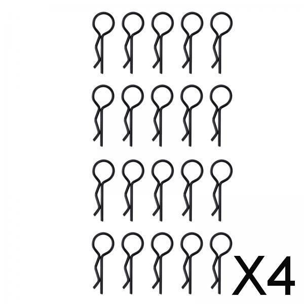 4x20/Set Universal RC Body Clips Pins for 1:6 1:8 RC Crawler Buggy Monster Black