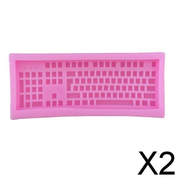 2xSilicone Fondant Cake Sugarcraft Decorating Mould Tools Shape Keyboard