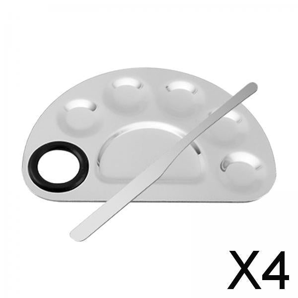4xProfessional Makeup Mixing Palette Reusable for Blush Pigment Beginners