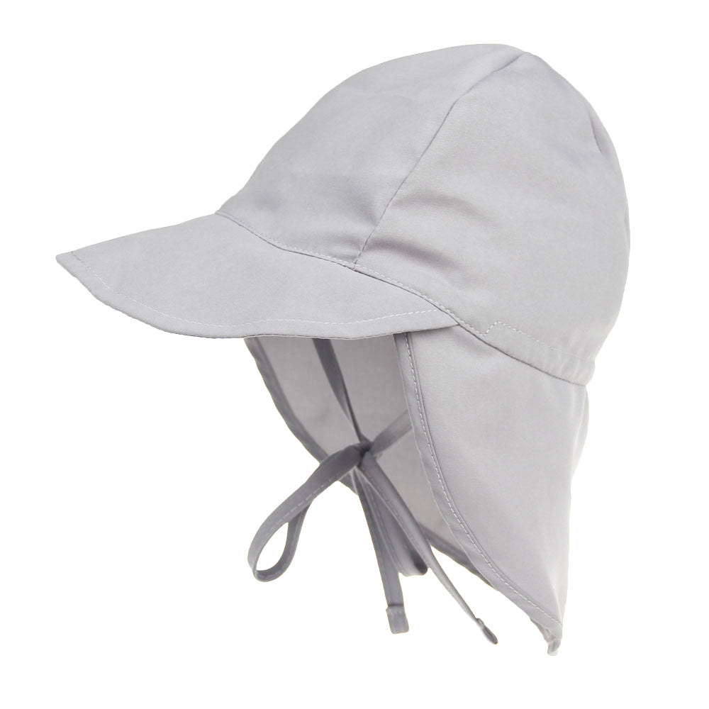 Kids Baby Boys Girl Flap Sun Protection Swim Hat Cap L Gray