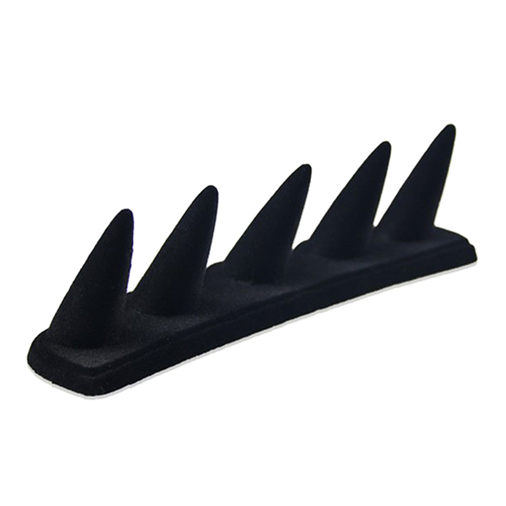 Black Velvet Finger Fingertip Ring Holder Rack Jewelry Storage Showcase 18.5x4.5cm