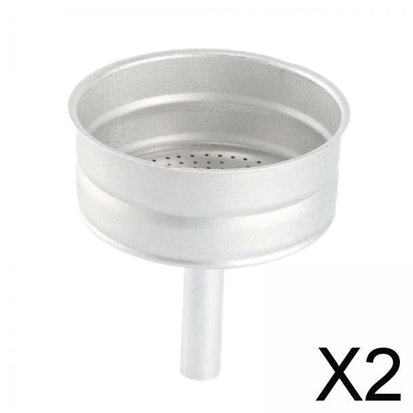 2xMoka Pot Replacement Funnel Aluminium Funnel Filter for Moka Pot 2 Cup
