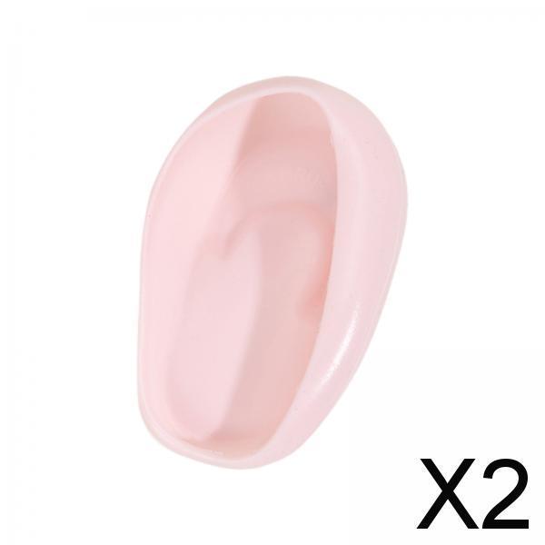 2x2x Silicone Ear Cover Protector Hair Dyeing Earmuffs for Home Use Hair Salon Pink